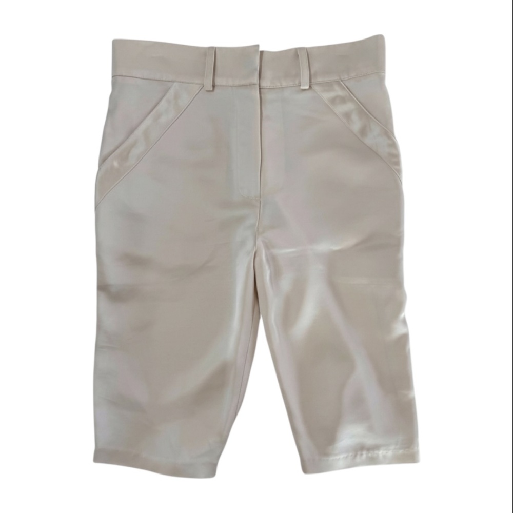 DELPHINE MURAT -  UP THE KNEE BERMUDA - STRETCH SATIN - IVORY - XS